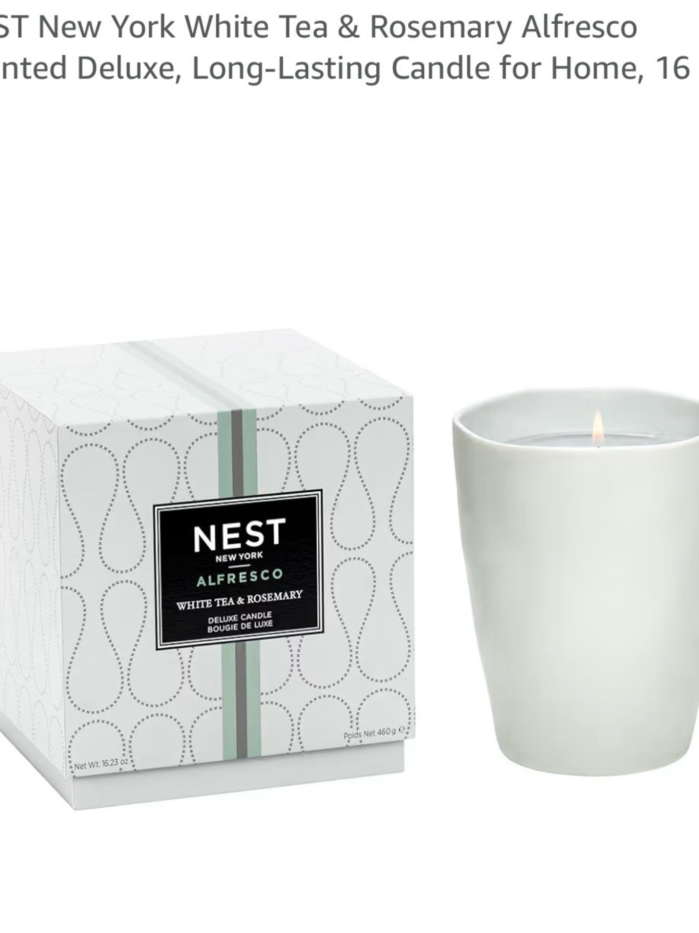 NEST Fragrances White Tea & Rosemary Ceramic Candle in White